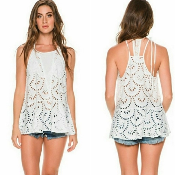 FREE PEOPLE Eyelet Tunic Tank - Picture 2 of 5